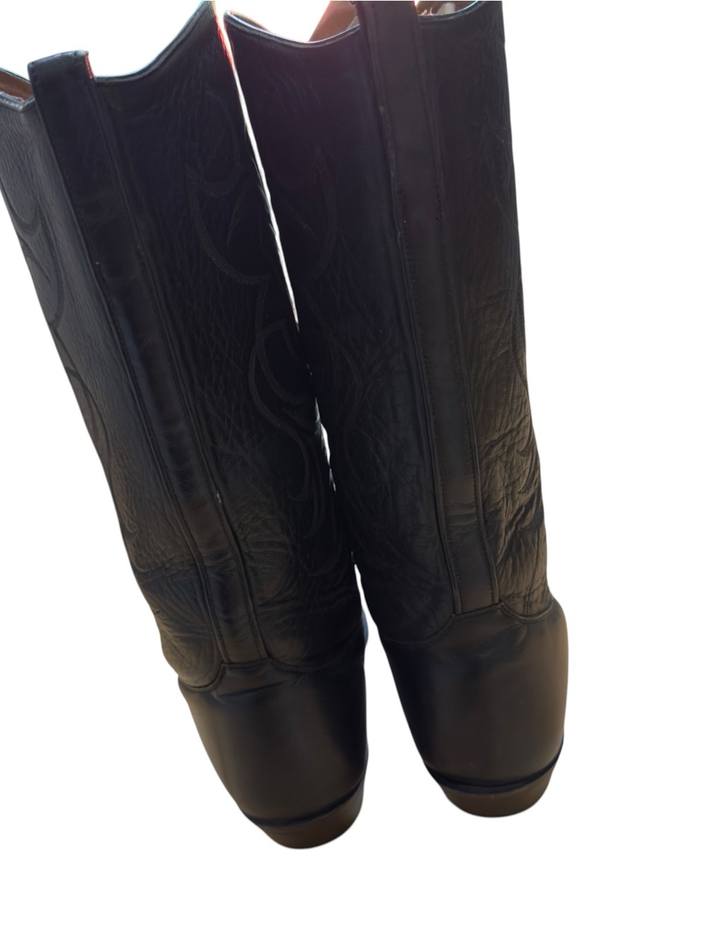 Tony Lama Black Leather Western Cowboy Boots Women’s 8 M Vintage USA Western GUC - Picture 4 of 12